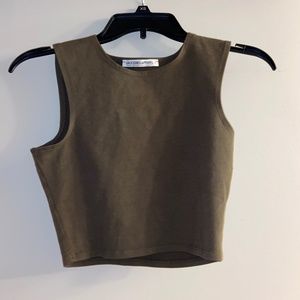 army green crop top